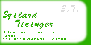szilard tiringer business card